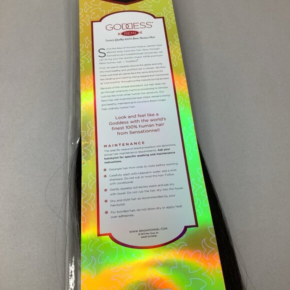 14” #1B Off Black Straight Goddess Remi Human Hair Track Extensions - Picture 4 of 4